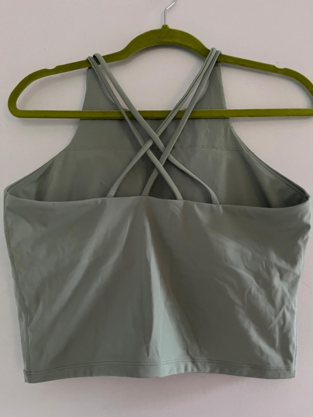 Sage Green Crisscross Back Sports Bra Top